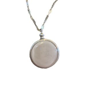 Avon Full Moon Charm Pearlescent Necklace Vintage 80s 90s Jewelry Pendant